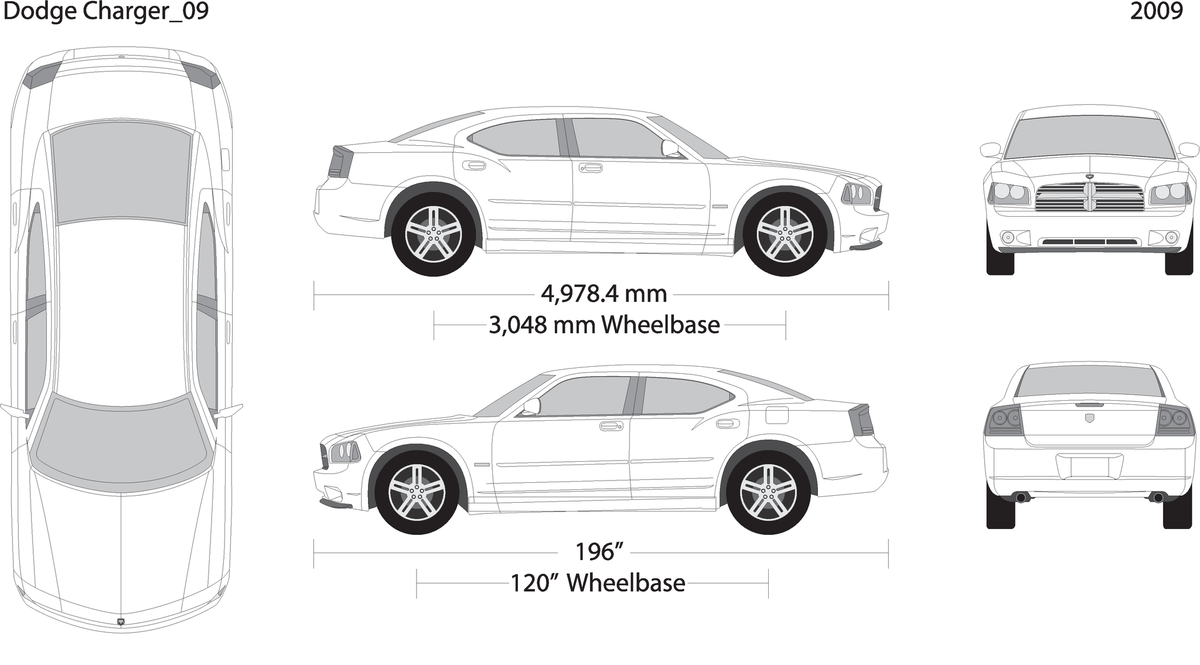 2009 Dodge Charger V09 Vehicle Wrap Template