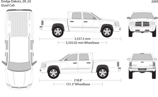 2009 Dodge Dakota vector wrap template V02, Design-Ready PDF - GravBase