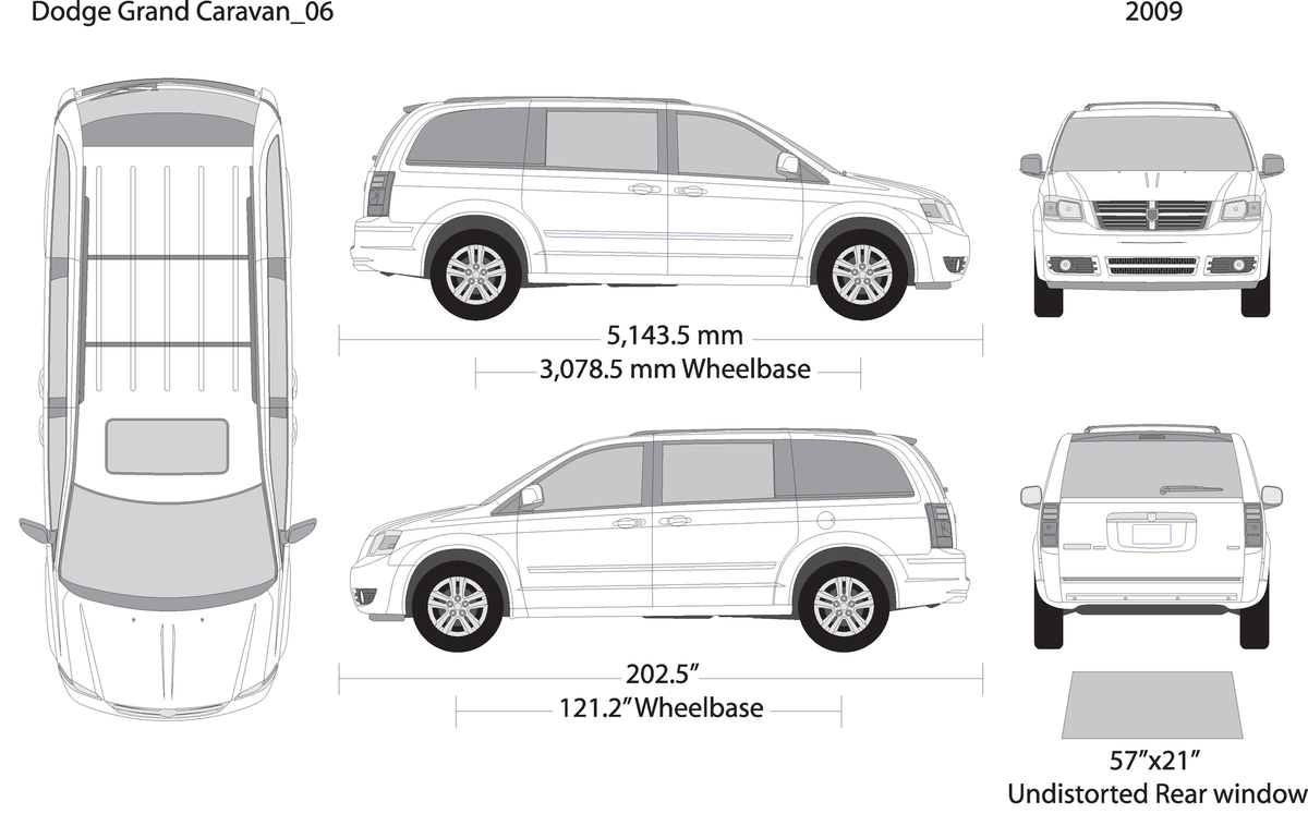2009 Dodge Grand Caravan V09 Vehicle Wrap Template