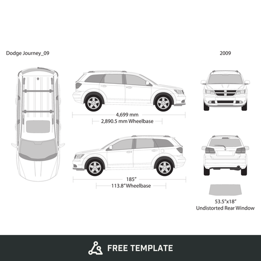 2009 Dodge Journey free vector vehicle wrap template - GravBase