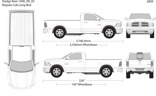 2009 Dodge Ram 1500 Vector Wrap Template - GravBase