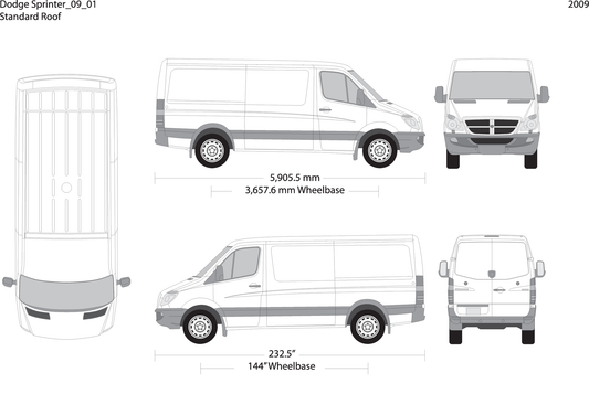 2009 Dodge Sprinter V01 Vehicle Wrap Template