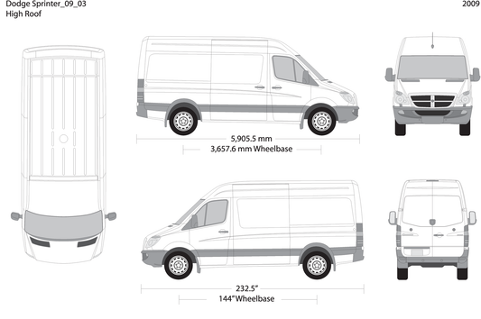 2009 Dodge Sprinter V03 Vehicle Wrap Template