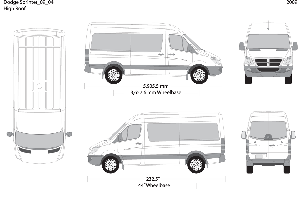 2009 Dodge Sprinter V04 Vehicle Wrap Template