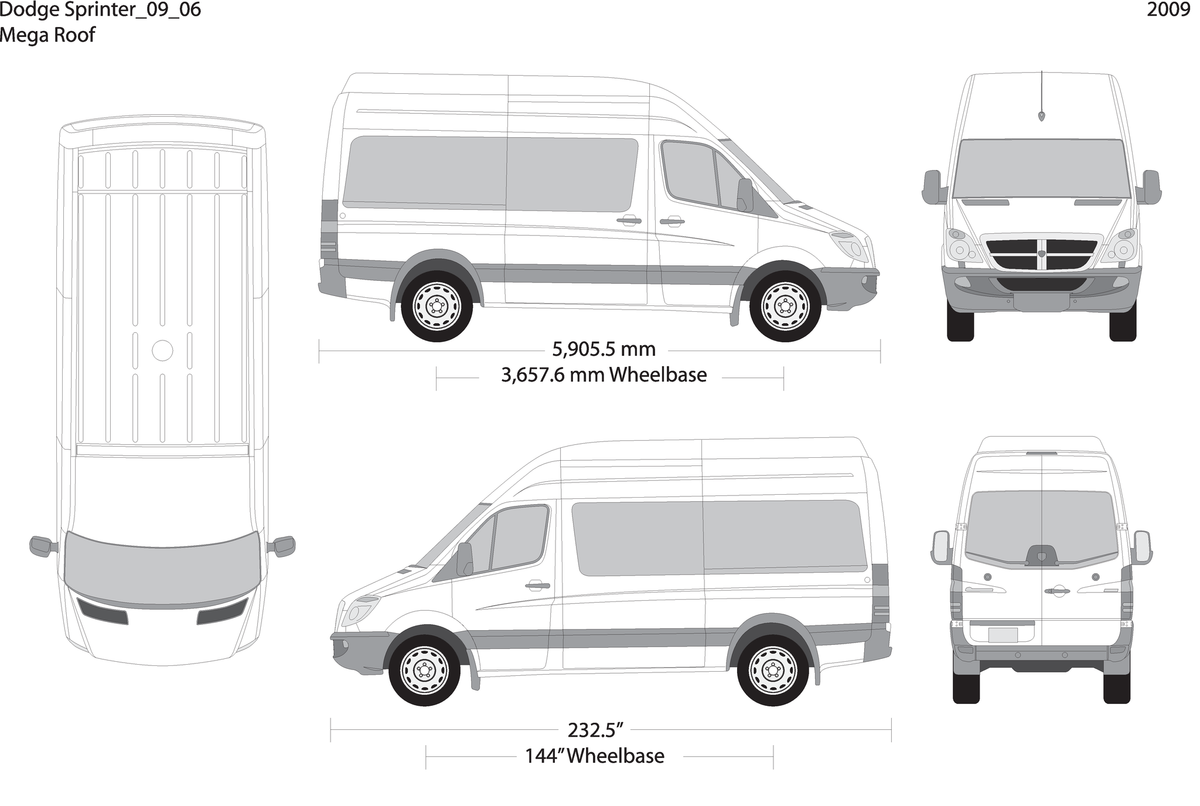 2009 Dodge Sprinter V06 Vehicle Wrap Template