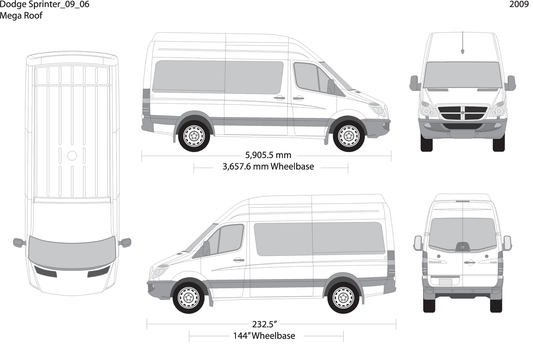 2009 Dodge Sprinter V06 Vehicle Wrap Template