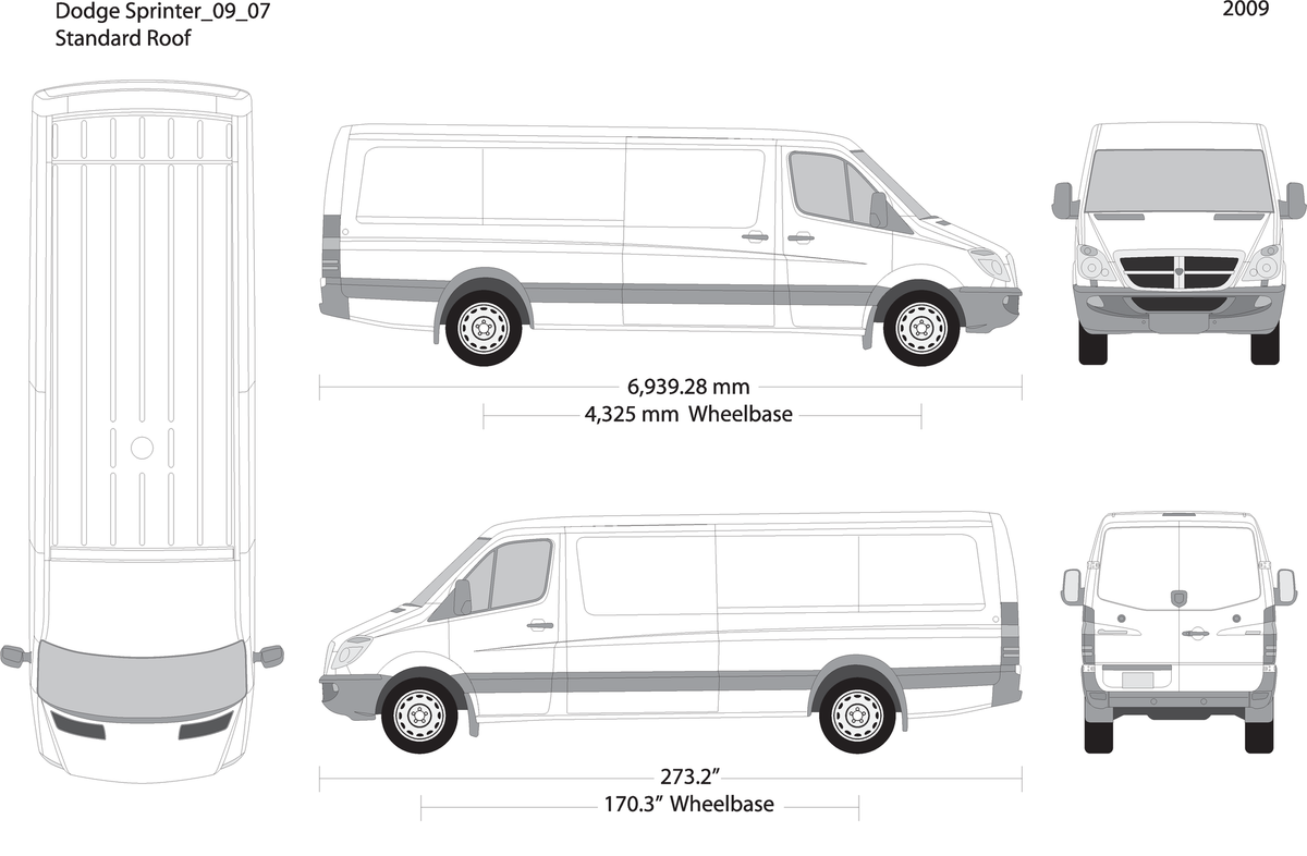2009 Dodge Sprinter V07 Vehicle Wrap Template