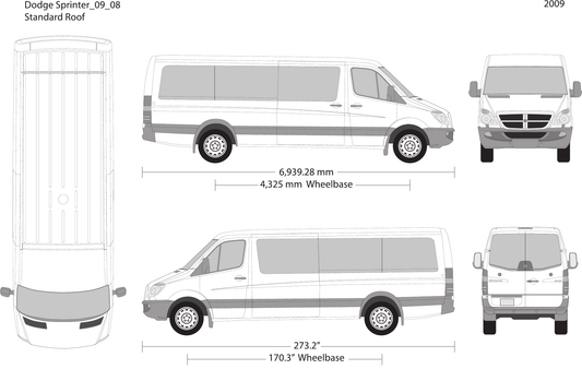 2009 Dodge Sprinter vector wrap template V08, Design-Ready PDF - GravBase
