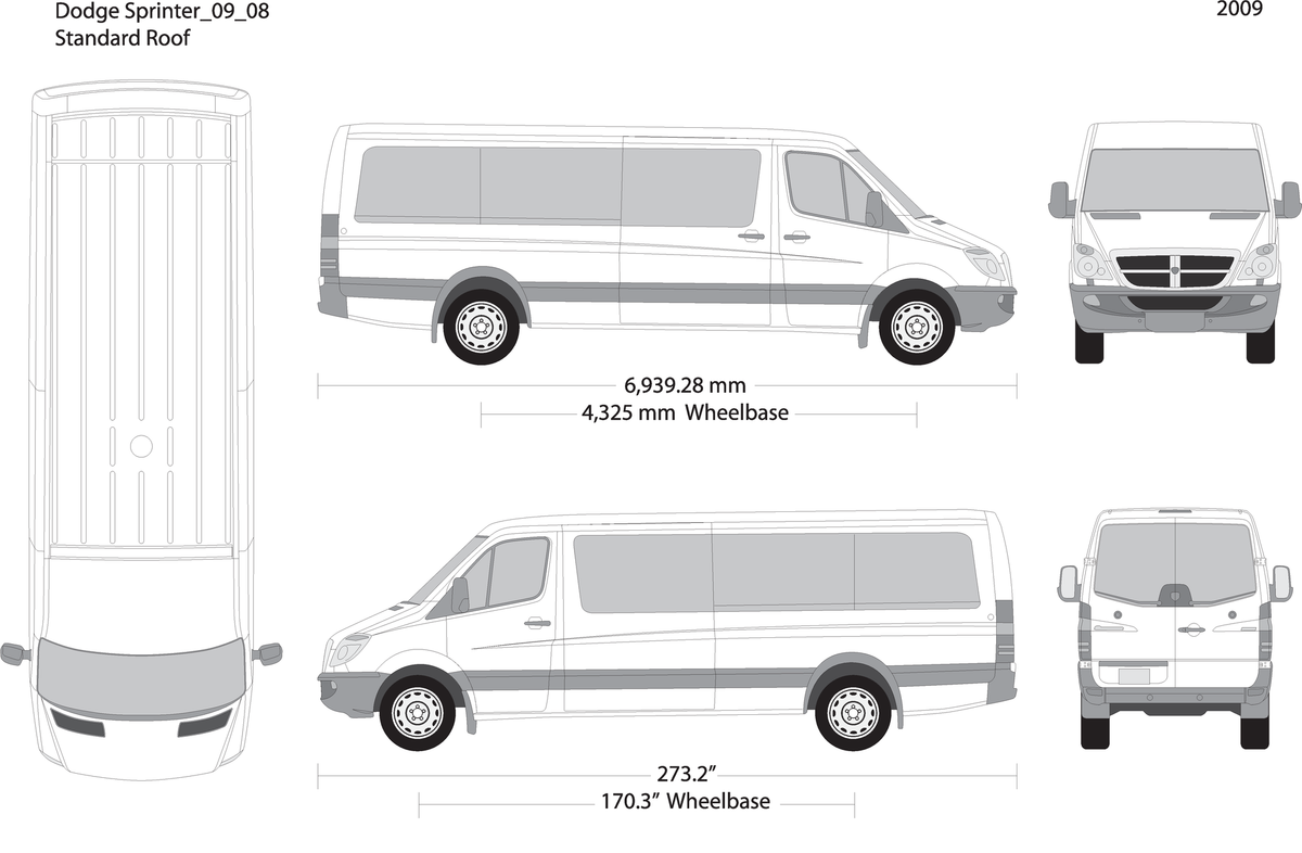 2009 Dodge Sprinter V08 Vehicle Wrap Template