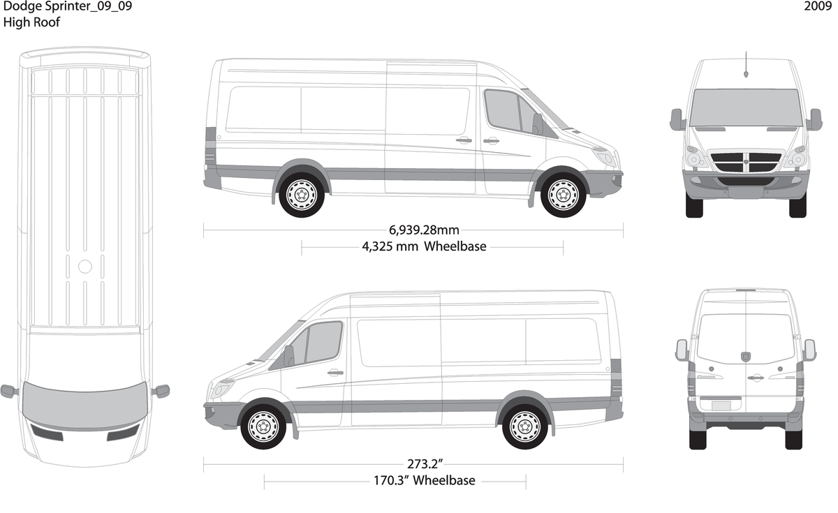2009 Dodge Sprinter V09 Vehicle Wrap Template