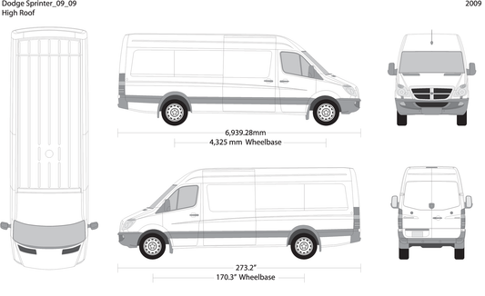 2009 Dodge Sprinter V09 Vehicle Wrap Template