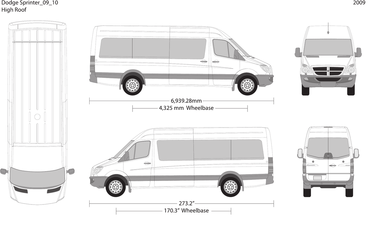 2009 Dodge Sprinter vector wrap template V10, Design-Ready PDF - GravBase