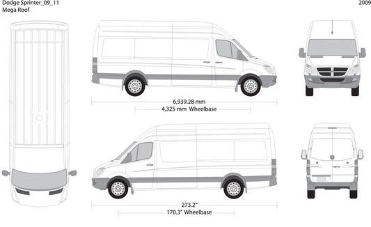 2009 Dodge Sprinter V11 Vehicle Wrap Template