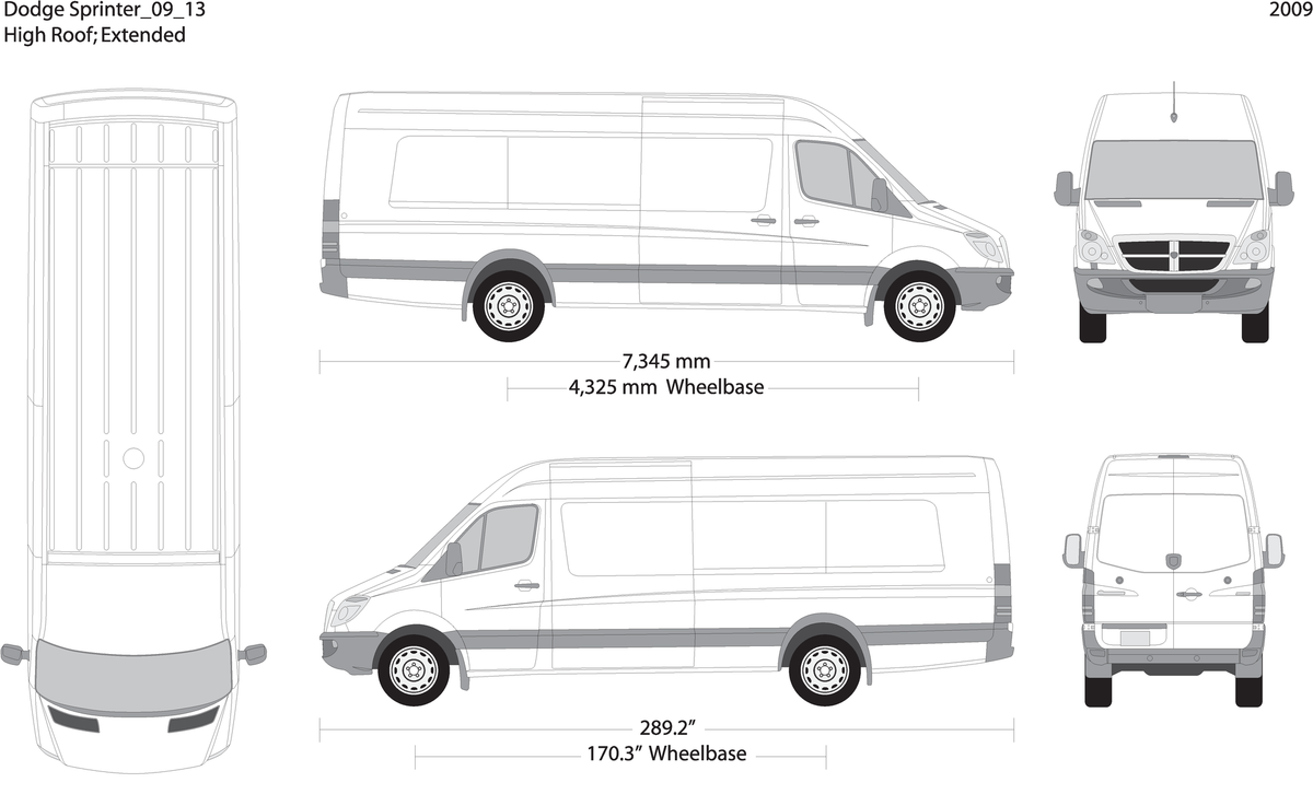 2009 Dodge Sprinter V13 Vehicle Wrap Template