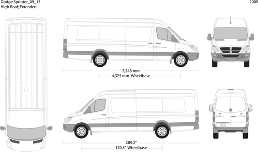 2009 Dodge Sprinter V13 Vehicle Wrap Template