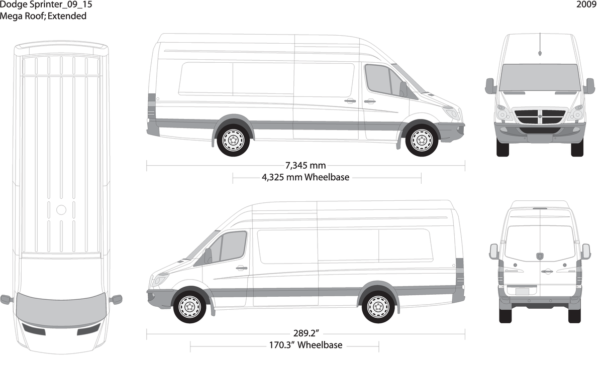 2009 Dodge Sprinter V15 Vehicle Wrap Template