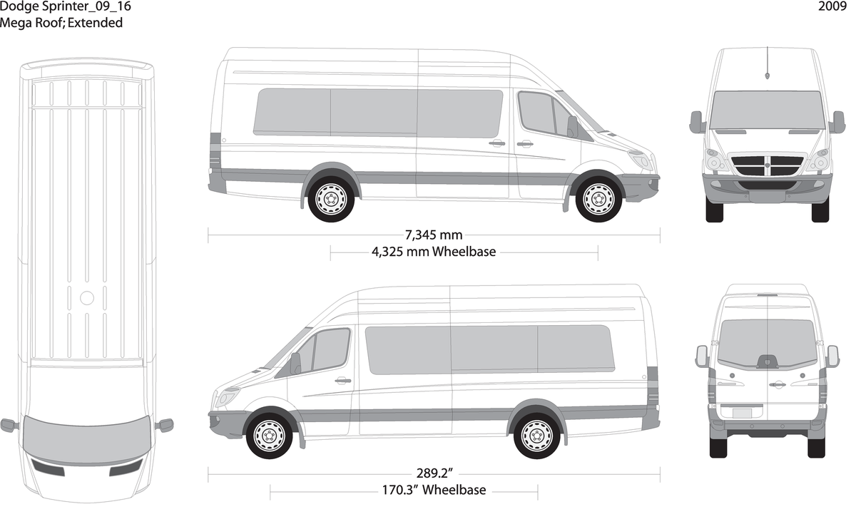 2009 Dodge Sprinter V16 Vehicle Wrap Template