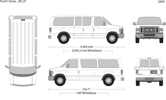 2009 Ford E Series Vector Wrap Template - GravBase