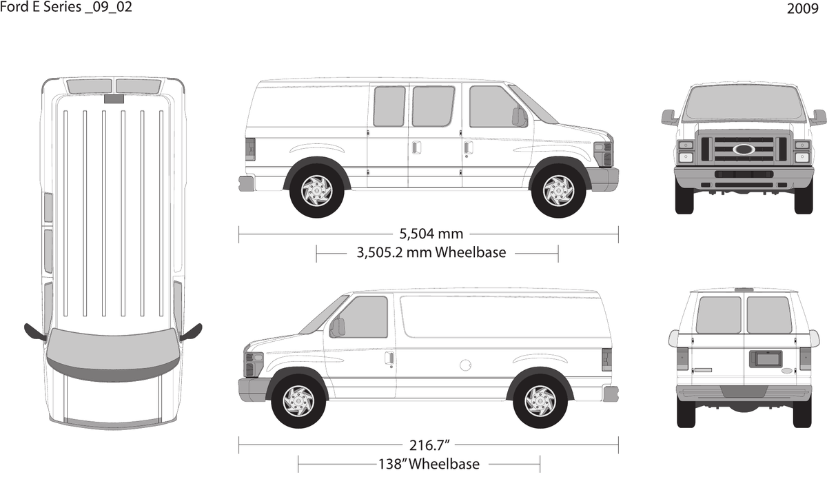 2009 Ford E Series Vector Wrap Template - GravBase