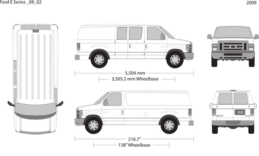 2009 Ford E Series Vector Wrap Template - GravBase