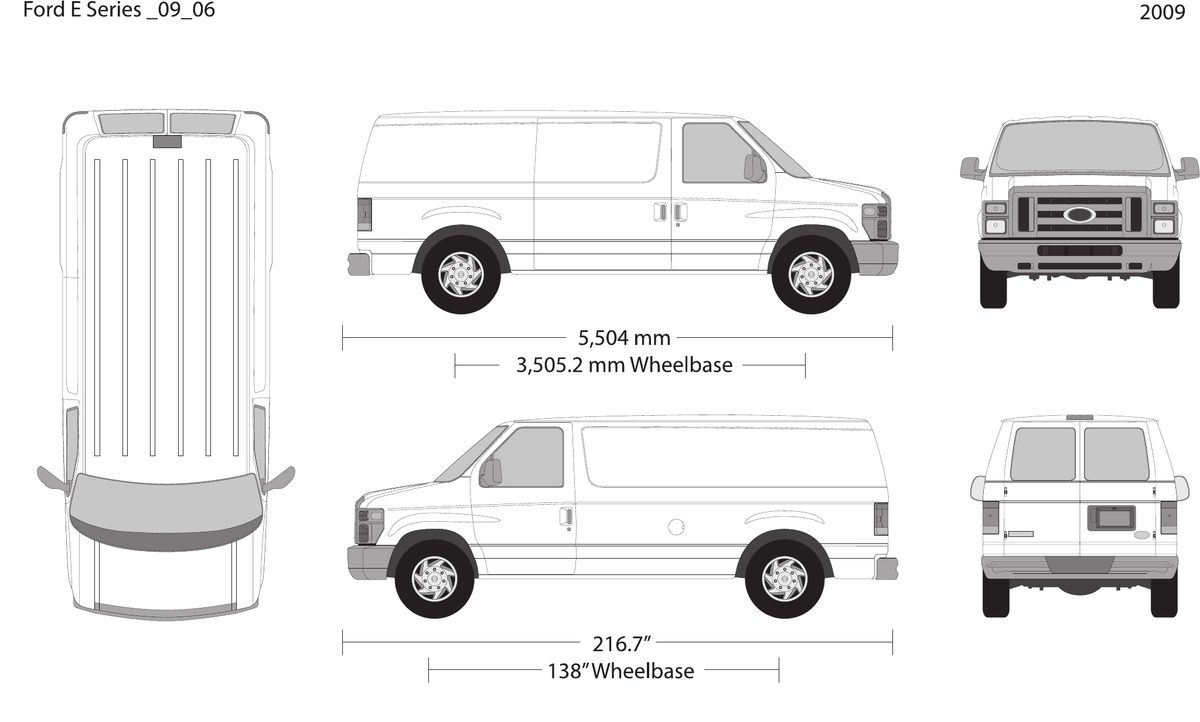 2009 Ford E Series vector wrap template V06, Design-Ready PDF - GravBase