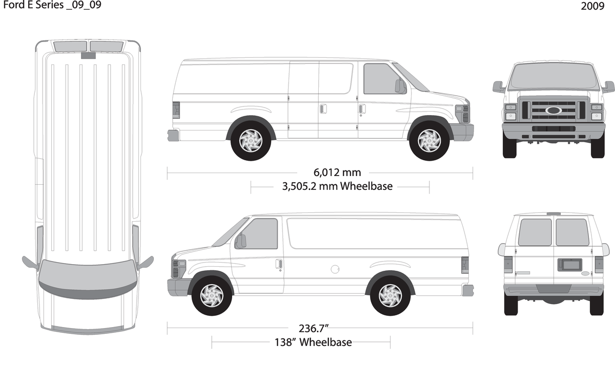 2009 Ford E Series V09 Vehicle Wrap Template