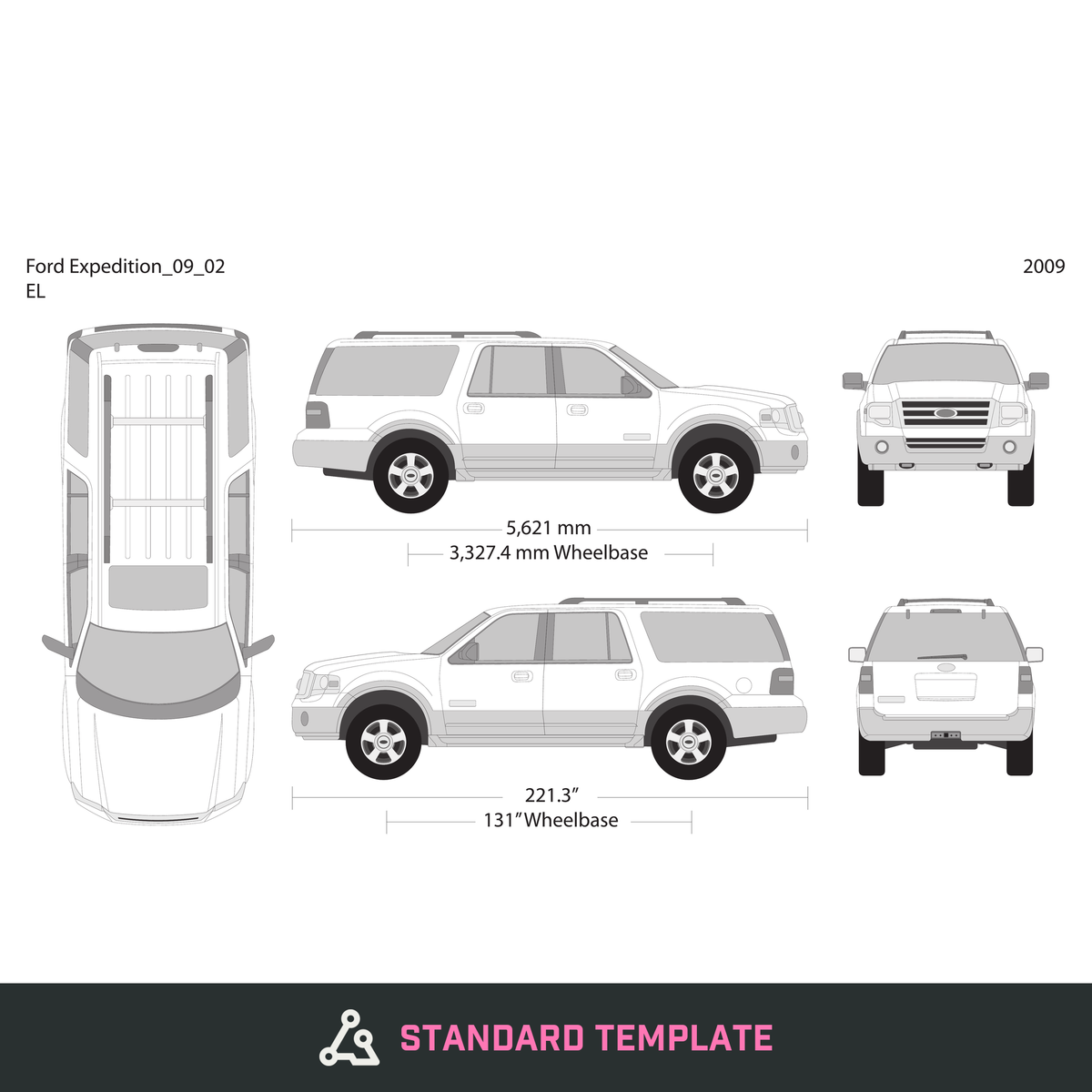 2009 Ford Expedition vector wrap template V02, Design-Ready PDF - GravBase