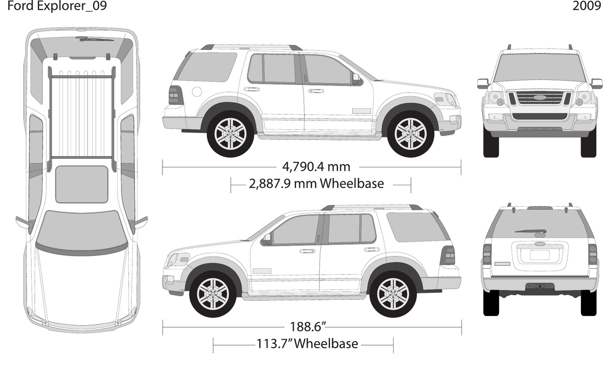 2009 Ford Explorer vector wrap template, Design-Ready PDF - GravBase