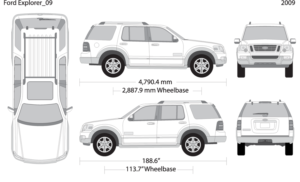 2009 Ford Explorer V09 Vehicle Wrap Template