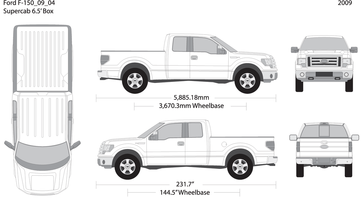 2009 Ford F 150 V04 Vehicle Wrap Template
