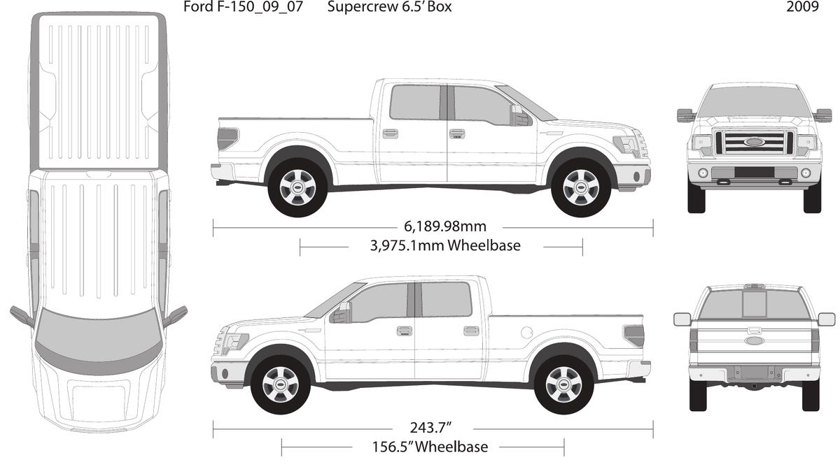2009 Ford F-150 vector wrap template V07, Design-Ready PDF - GravBase
