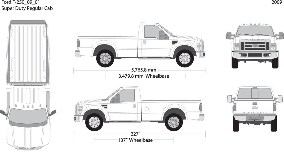 2009 Ford F 250 V01 Vehicle Wrap Template