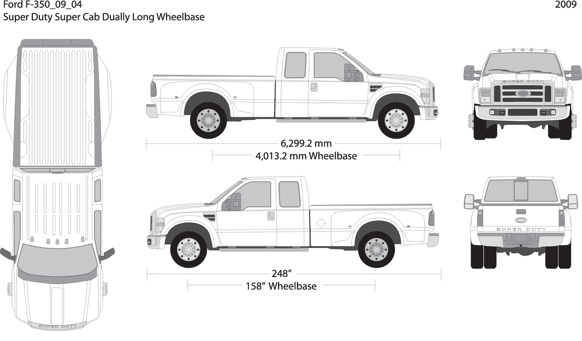 2009 Ford F 350 V04 Vehicle Wrap Template