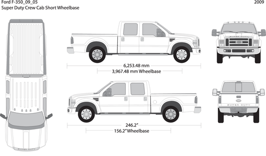 2009 Ford F 350 V05 Vehicle Wrap Template