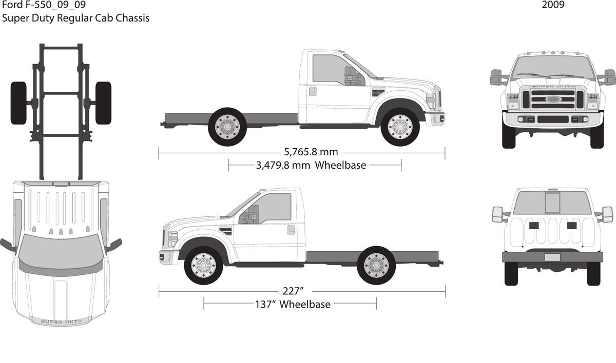 2009 Ford F-550 Vector Wrap Template - GravBase