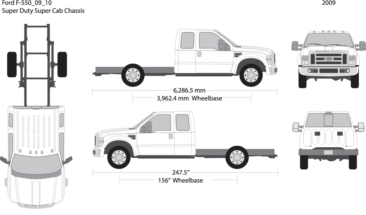 2009 Ford F 550 V10 Vehicle Wrap Template