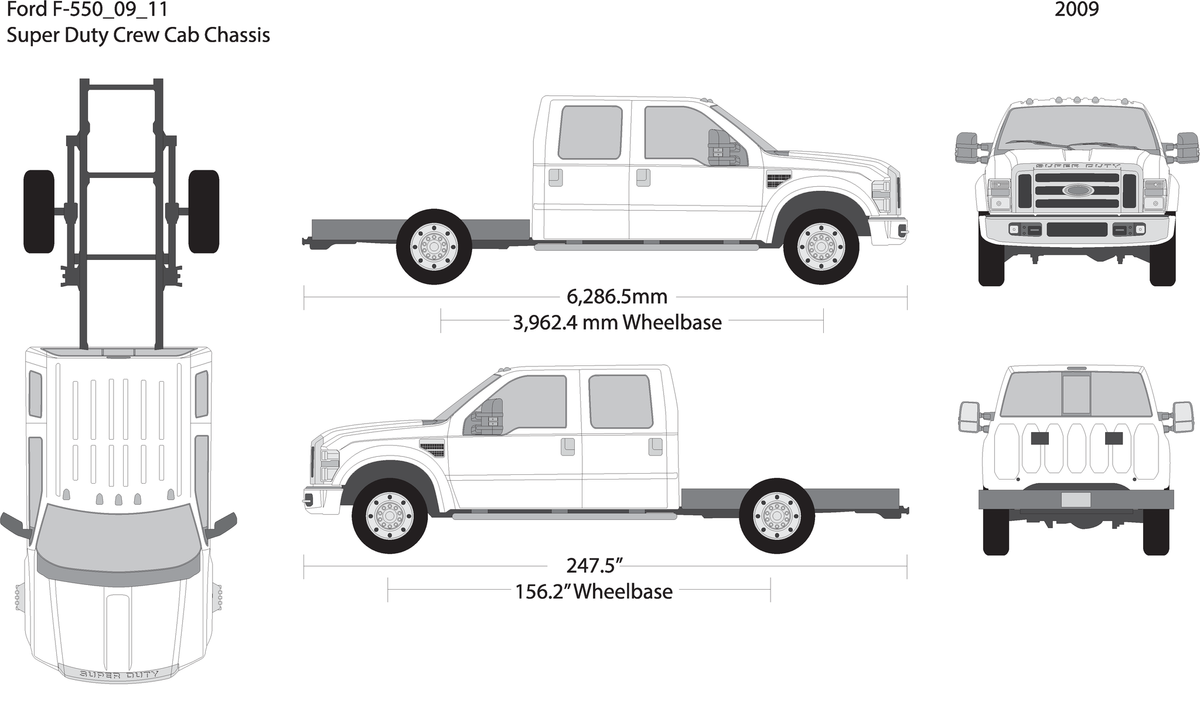 2009 Ford F 550 V11 Vehicle Wrap Template