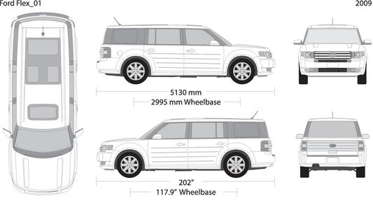 2009 Ford Flex V09 Vehicle Wrap Template