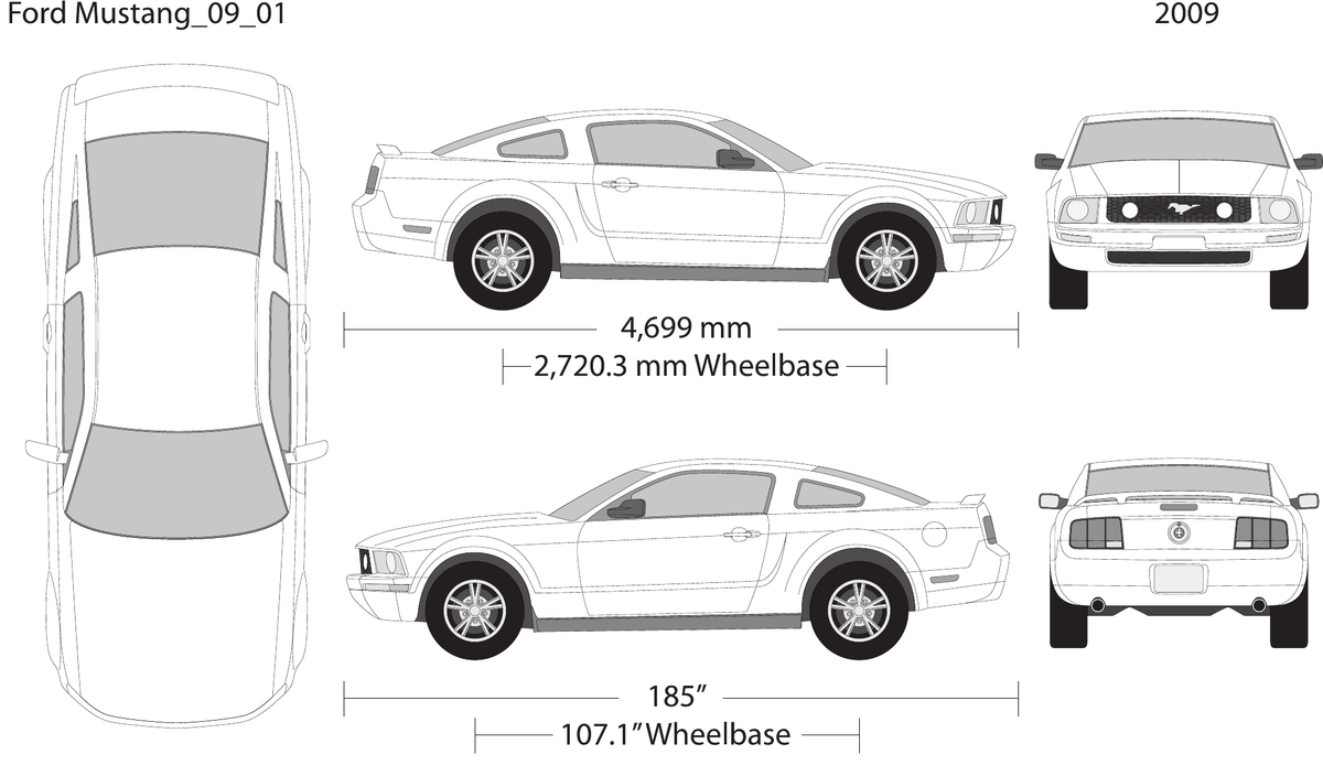 2009 Ford Mustang vector wrap template, Design-Ready PDF - GravBase