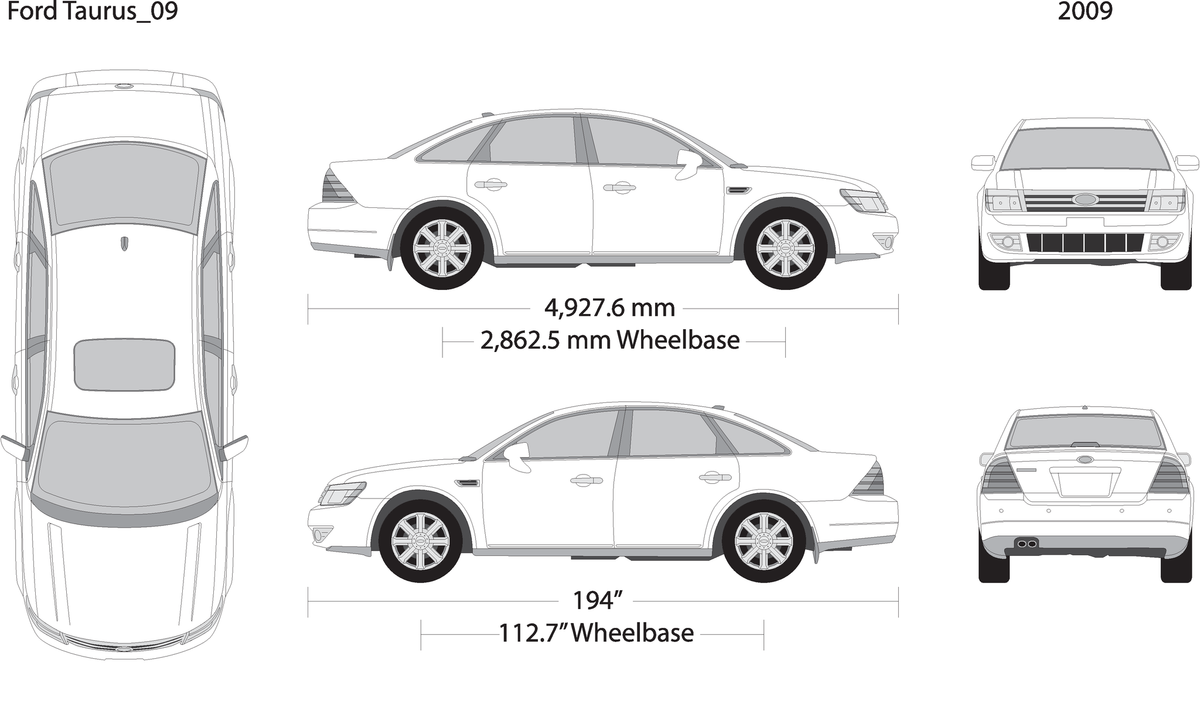 2009 Ford Taurus V09 Vehicle Wrap Template
