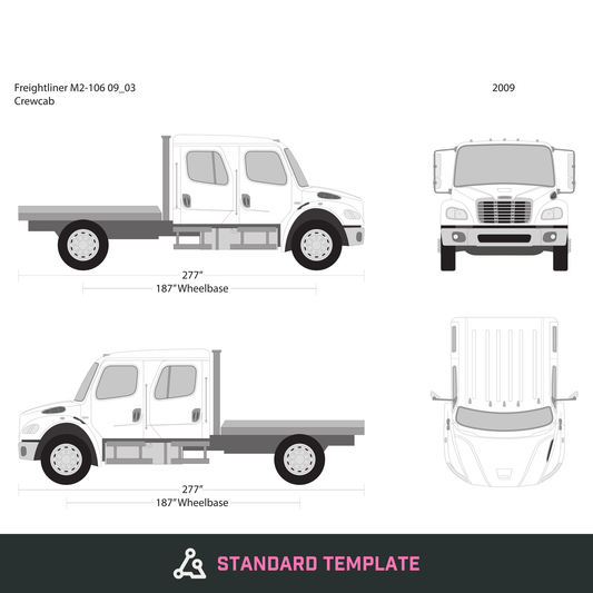 2009 Freightliner M2-106 vector wrap template V03, Design-Ready PDF - GravBase