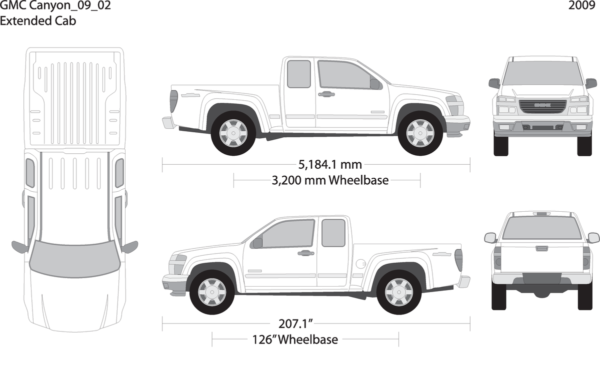 2009 Gmc Canyon V02 Vehicle Wrap Template