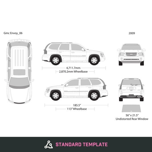 2009 GMC Envoy vector wrap template, Design-Ready PDF - GravBase