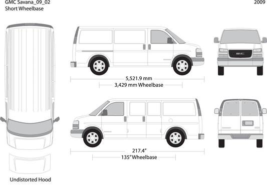 2009 Gmc Savana V02 Vehicle Wrap Template