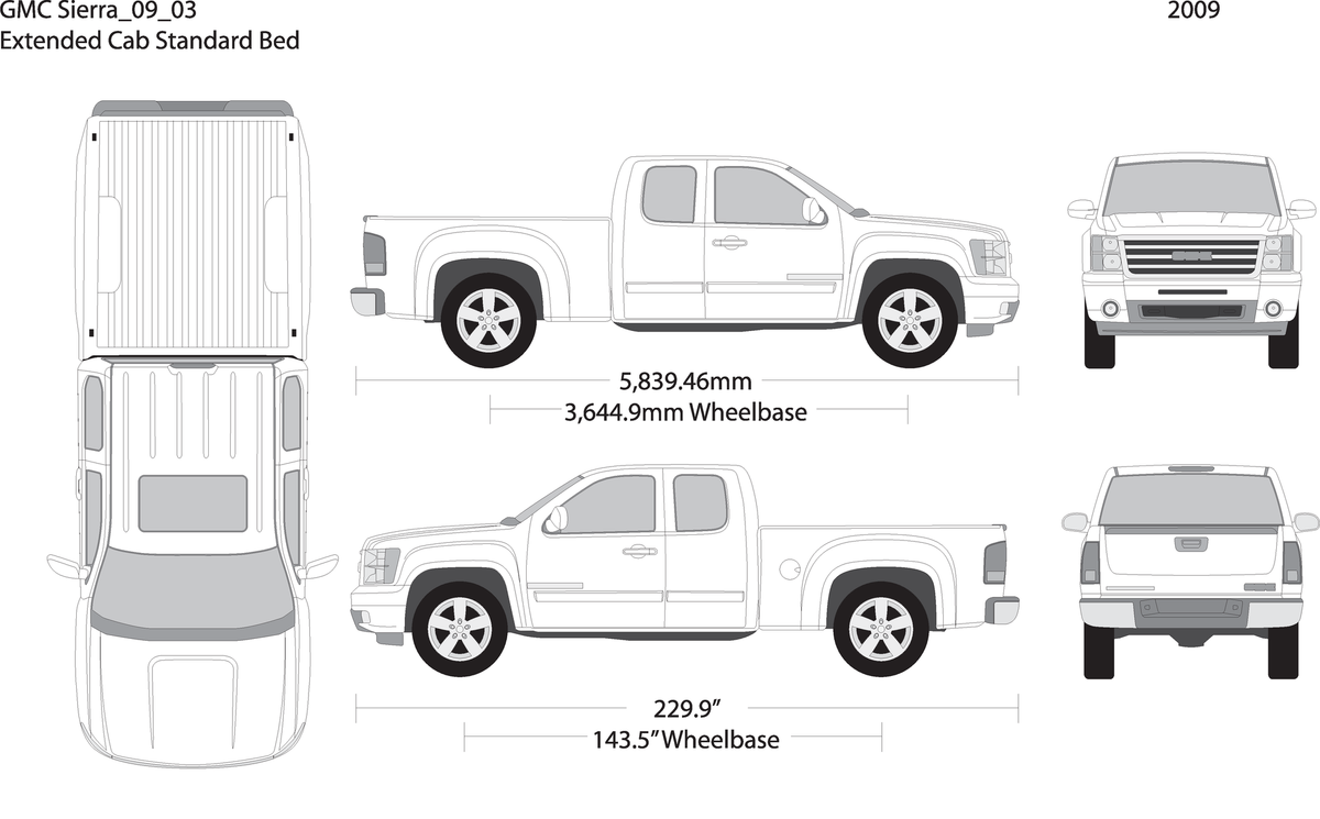 2009 Gmc Sierra 1500 V03 Vehicle Wrap Template