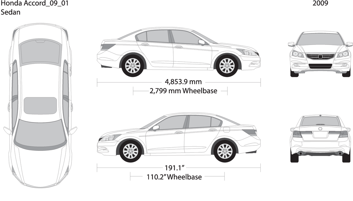 2009 Honda Accord Sedan V01 Vehicle Wrap Template
