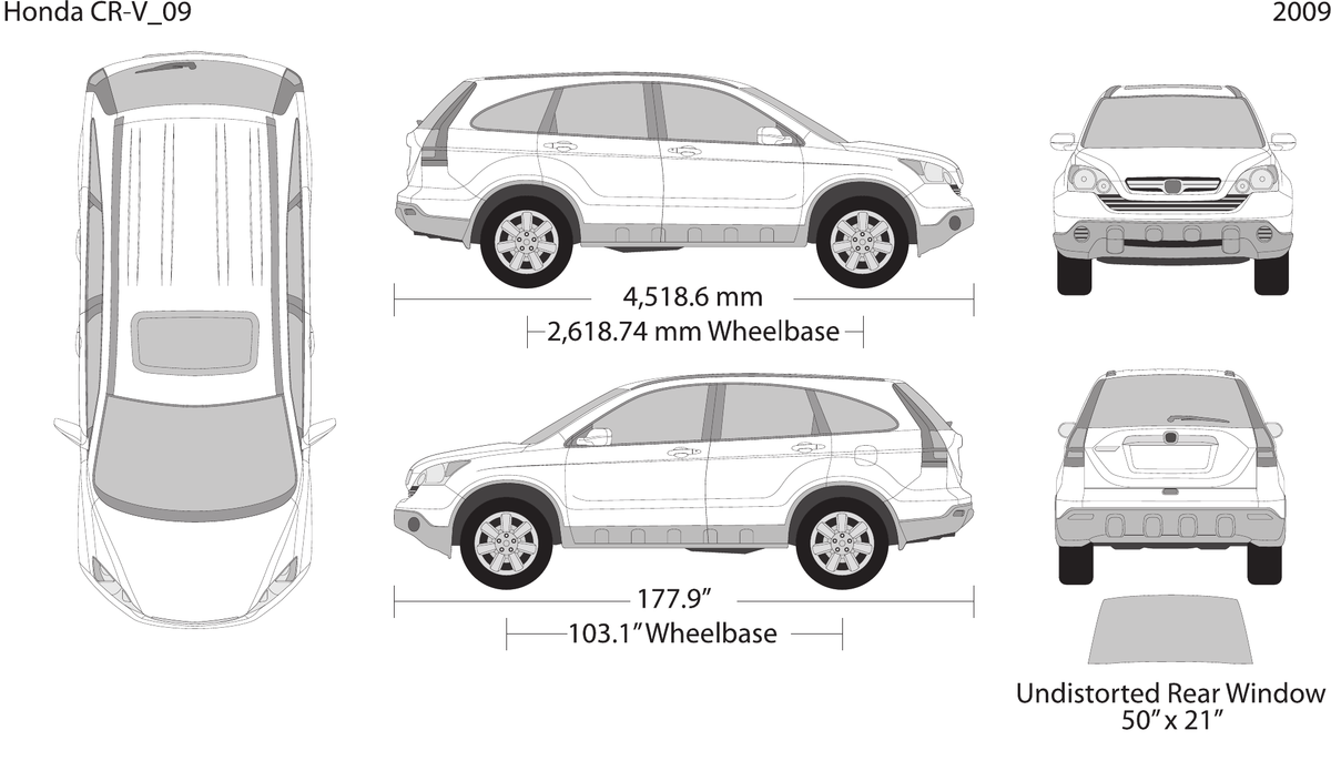 2009 Honda CR-V vector wrap template, Design-Ready PDF - GravBase