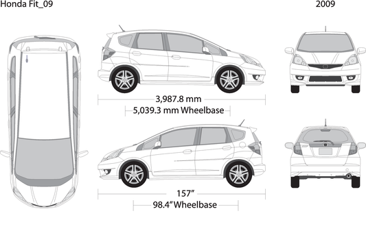 2009 Honda Fit V09 Vehicle Wrap Template