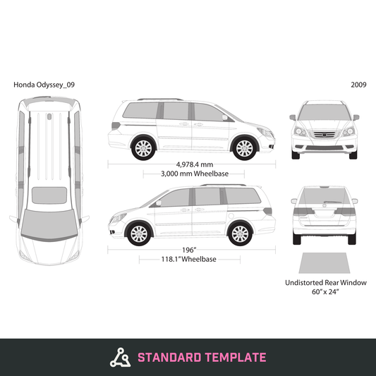 2009 Honda Odyssey vector wrap template, Design-Ready PDF - GravBase