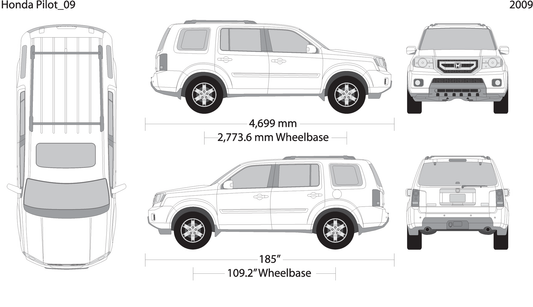 2009 Honda Pilot V09 Vehicle Wrap Template